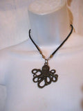 SQUID OCTOPUS TENTACLE Pendant Necklace Leather Cord Steampunk