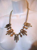 NEW NWT IMAN Statement Runway Jewel Encrusted TOOTH Necklace GOLD Choker