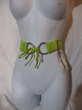 NWT NEW JILL STUART BELT Made in USA LIME GREEN OS Ring Loop Buckle