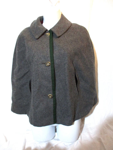 Vintage 1950s PEWENIT TYROL AUSTRIA WOOL jacket vest GRAY OKTOBERFEST Horn Buttons!