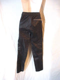 NEW LOUIS VUITTON FRANCE 40 LEATHER ZIPPER Skinny Trouser Pant Slacks CHARCOAL BLACK