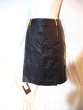 NWT NEW THE ROW MIDNIGHT LEATHER Zip Mini Skirt BLACK M Womens Luxury