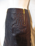 NWT NEW THE ROW MIDNIGHT LEATHER Zip Mini Skirt BLACK M Womens Luxury