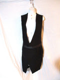 NWT NEW CELINE V-Neck Jersey Dress 36 BLACK WHITE Formal Dressy Business
