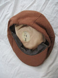 Vintage Genuine PEANUT CAP Wool driving hat beanie tweed OS Brown Convertible