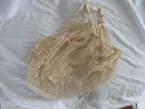 VIntage Made in FRANCE French knit mesh net shoulder string bag hobo purse crochet tote