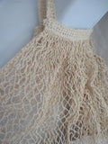 VIntage Made in FRANCE French knit mesh net shoulder string bag hobo purse crochet tote