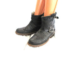 FRYE 4015 Lined Buckle Bootie Leather Ankle Engineer BOOT BLACK 8 Shoe