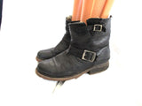FRYE 4015 Lined Buckle Bootie Leather Ankle Engineer BOOT BLACK 8 Shoe