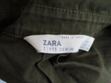 ZARA MILITARY BADGE PATCH Mini Dress S Olive Green Boho