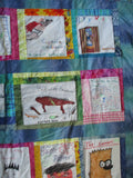 Handmade PATCHWORK BOOK LIBRARY Child's HISTORICAL QUILT Blanket Throw Bedspread 52X80