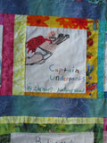 Handmade PATCHWORK BOOK LIBRARY Child's HISTORICAL QUILT Blanket Throw Bedspread 52X80