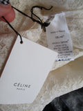 NWT New CELINE Pocket Short Sleeve Dress 38 CREME IVORY Lace