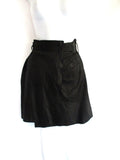 NEW Ann Demeulemeester LEATHER Belted Wrap Mini SKIRT 36 BLACK Goth Womens