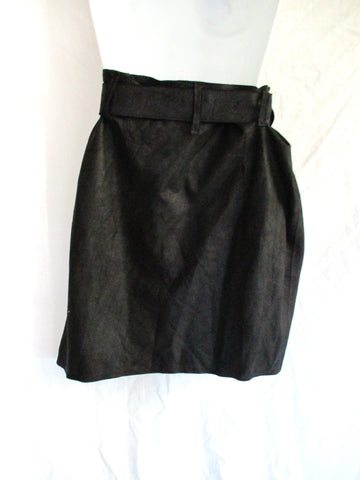 NEW Ann Demeulemeester LEATHER Belted Wrap Mini SKIRT 36 BLACK Goth Womens