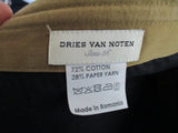 NEW DRIES VAN NOTEN KHAKI COTTON PAPER YARN RIBBED Pants Trousers 36 Pockets