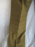 NEW DRIES VAN NOTEN KHAKI COTTON PAPER YARN RIBBED Pants Trousers 36 Pockets