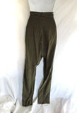 NEW GIVENCHY FRANCE 100% Silk Pegged Trouser Pant 36 OLIVE GREEN Zip