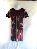 NEW Handmade TUNIC KAFTAN DASHIKI Ethnic Dress Batik stitched Colorful S RED WHITE BLUE