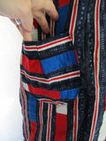 NEW Handmade TUNIC KAFTAN DASHIKI Ethnic Dress Batik stitched Colorful S RED WHITE BLUE