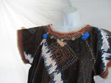 NEW NWT Handmade HILLTRIBE HOUSE TUNIC KAFTAN Ethnic Dress Batik stitched Colorful S