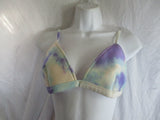 Set 2 TRIANGL Neoprene Summer BIKINI TOP Bathing Suit  L / XL NEON Tie-Dye