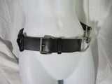 NWT JILL STUART Braid Rope Leather BELT Made in BLACK PS Ring Loop Buckle