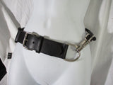 NWT JILL STUART Braid Rope Leather BELT Made in BLACK PS Ring Loop Buckle