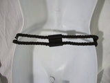 NWT JILL STUART Braid Rope Leather BELT Made in BLACK PS Ring Loop Buckle