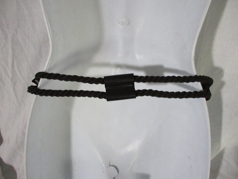 NWT JILL STUART Braid Rope Leather BELT Made in BLACK PS Ring Loop Buckle