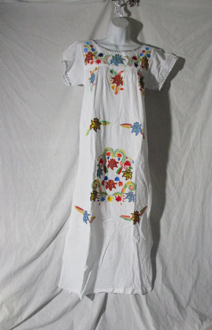 NWT NEW SENSI STUDIO Embroidered Beaded PUEBLA Floral Peasant Summer Dress S
