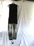 NEW Fancy ISABEL MARANT Set SEQUIN Tank Top Sequin Pants Metallic S BLACK Party Clubwear