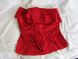 OSCAR DE LA RENTA SILK RUCHE TOP Sleeveless RED 6 Formal