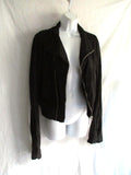 RICK OWENS OLMAR + MIRTA Lamb Leather moto jacket coat Vintage Fabric 10 BLACK