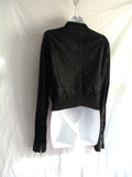 RICK OWENS OLMAR + MIRTA Lamb Leather moto jacket coat Vintage Fabric 10 BLACK