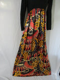 Vintage ILSE SMITH DALANI RUNWAY Maxi Dress Brown Black