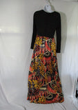 Vintage ILSE SMITH DALANI RUNWAY Maxi Dress Brown Black