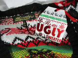 NEW NWT ABSOLUTELY FAMOUS Christmas Ugly Sweater Cardigan L Gift Candy Cane