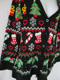 NEW NWT ABSOLUTELY FAMOUS Christmas Ugly Sweater Cardigan L Gift Candy Cane