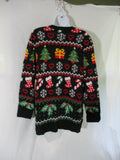 NEW NWT ABSOLUTELY FAMOUS Christmas Ugly Sweater Cardigan L Gift Candy Cane