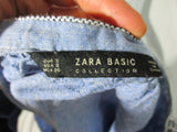 ZARA BASIC DENIM Western Cowgirl Tunic TOP Shirt Blue Embroidered S