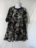 NWT NEW FREE PEOPLE FLORAL Tunic Shirt Top Dress L BLACK Textured Velvet