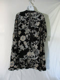 NWT NEW FREE PEOPLE FLORAL Tunic Shirt Top Dress L BLACK Textured Velvet