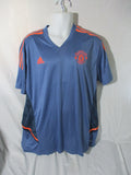 NWT NEW Mens ADIDAS Manchester United MUFC Jersey Sports Shirt 2XL BLUE Orange