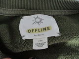 NEW OFFLINE BY AERIE CREWNECK SWEATSHIRT Pullover SUNBURST XL Khaki Green