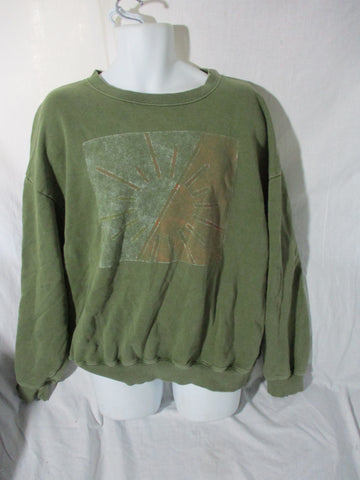 NEW OFFLINE BY AERIE CREWNECK SWEATSHIRT Pullover SUNBURST XL Khaki Green