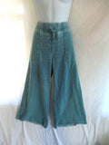 New WEARABLES 100% Cotton Capri Leisure Pant M Seagreen BLUE / Turquoise