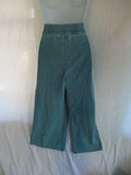 New WEARABLES 100% Cotton Capri Leisure Pant M Seagreen BLUE / Turquoise