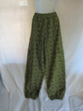 NEW ANTHROPOLOGIE Embroidered Eyelet Pant  Boho Festival Hippy M OLIVE GREEN