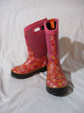 Kids Girls Youth BOGS RAINBOOT Floral Wellies Rain Snow Boots 1 PINK Puddle Jumpers